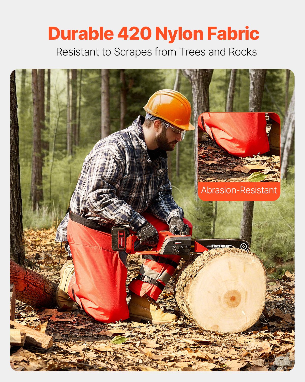 Chainsaw Chaps 39.7in Apron Style Safety Leg Protectors Class D Red