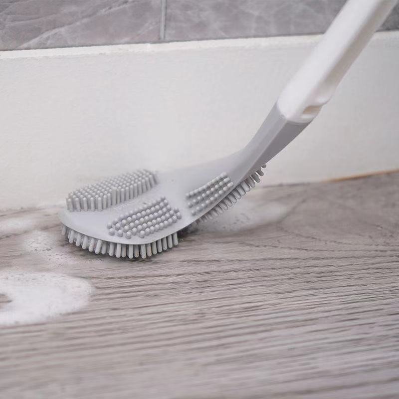 Silicone Non-Dead Corner Toilet Cleaning Brush Wall Mount Bathroom Tool