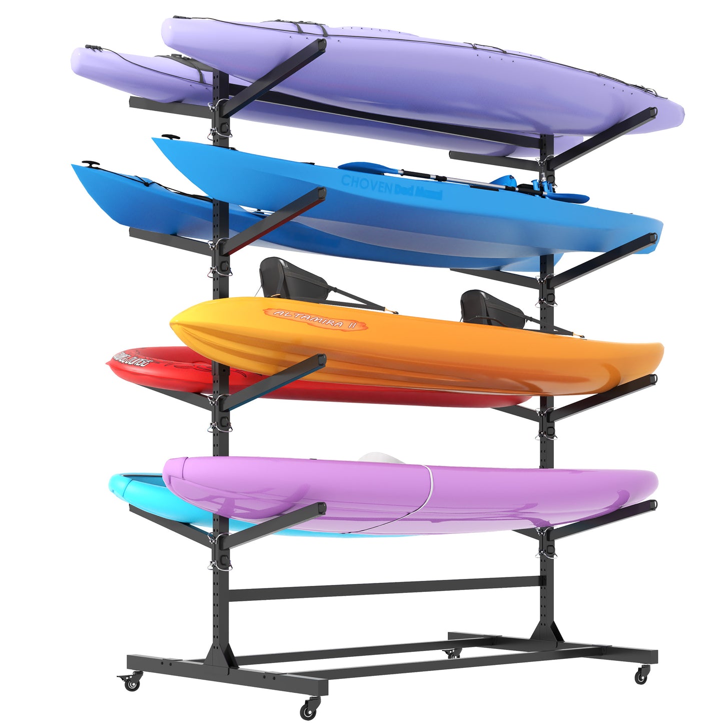 82 H Kayak Storage Rack, Heavy Duty Freestanding Rack -Adjustable 8