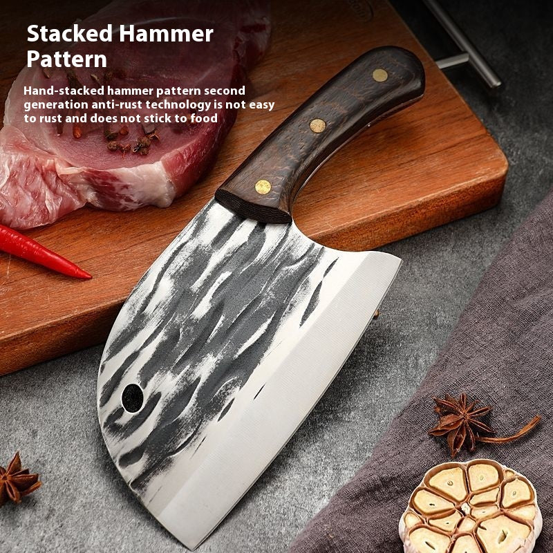 Fish Head Knife Stainless Steel Kitchen Cutting Tool - Forging Pattern, Multiple Thicknesses
