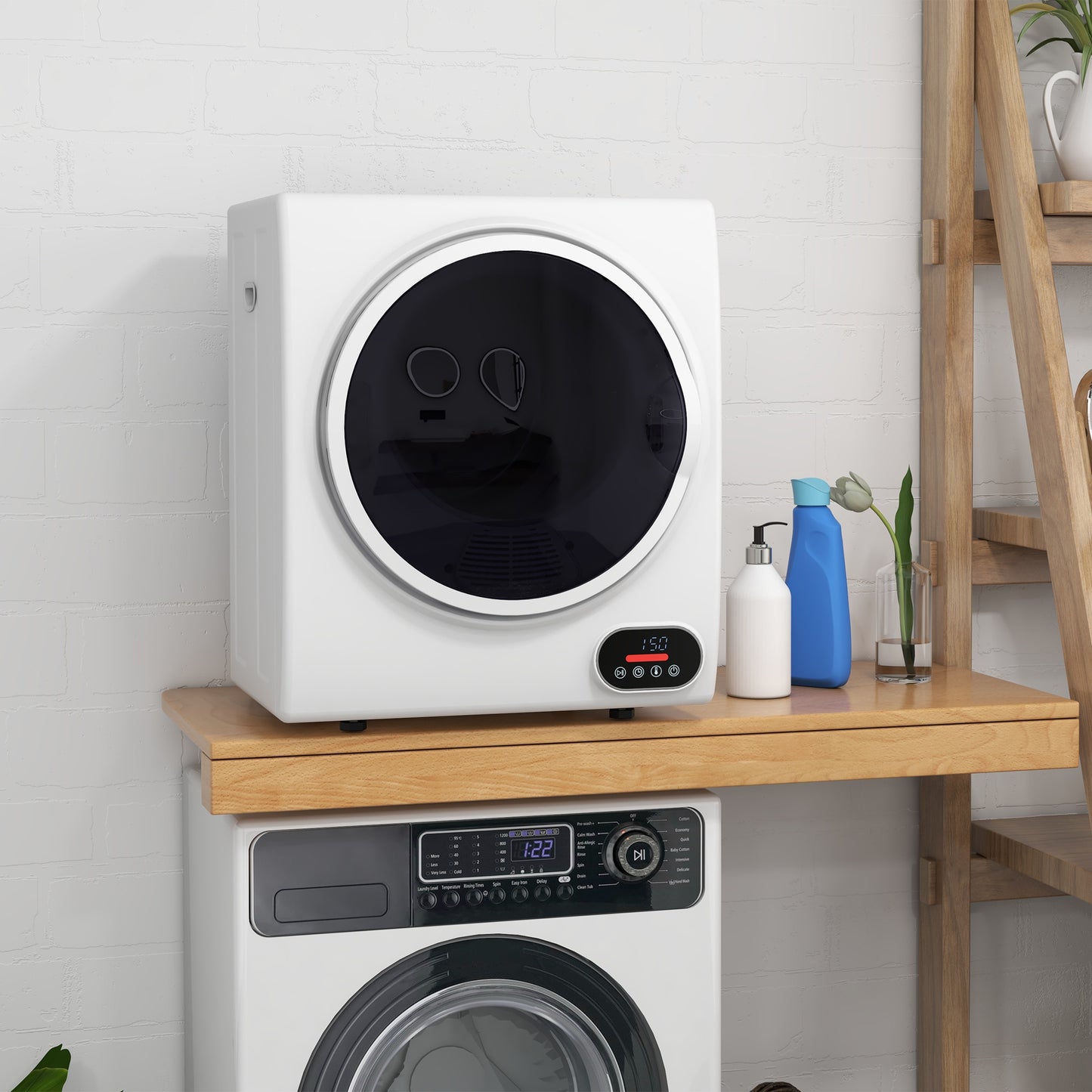 Portable Clothes Dryer 1.5 cu.ft Compact Laundry Dryer for Apartments Dorms RVs - White