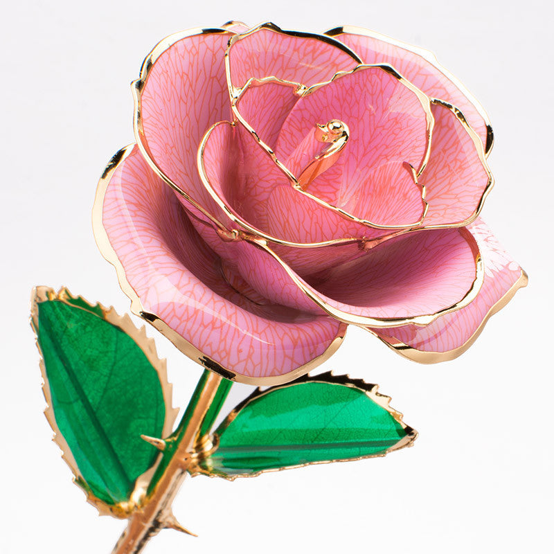 24K Gold-Plated Decorative Rose Flower Gift Box for Valentine's Day & Special Occasions