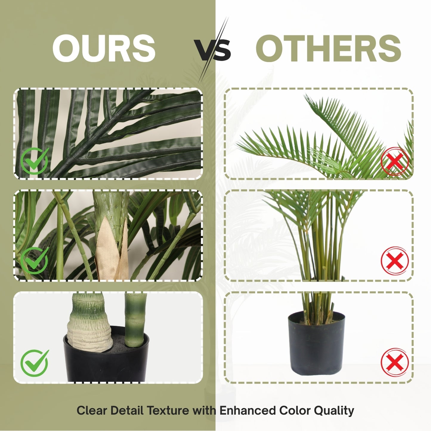 Artificial Palm Tree - 6FT Tropical Faux Plant with Pot