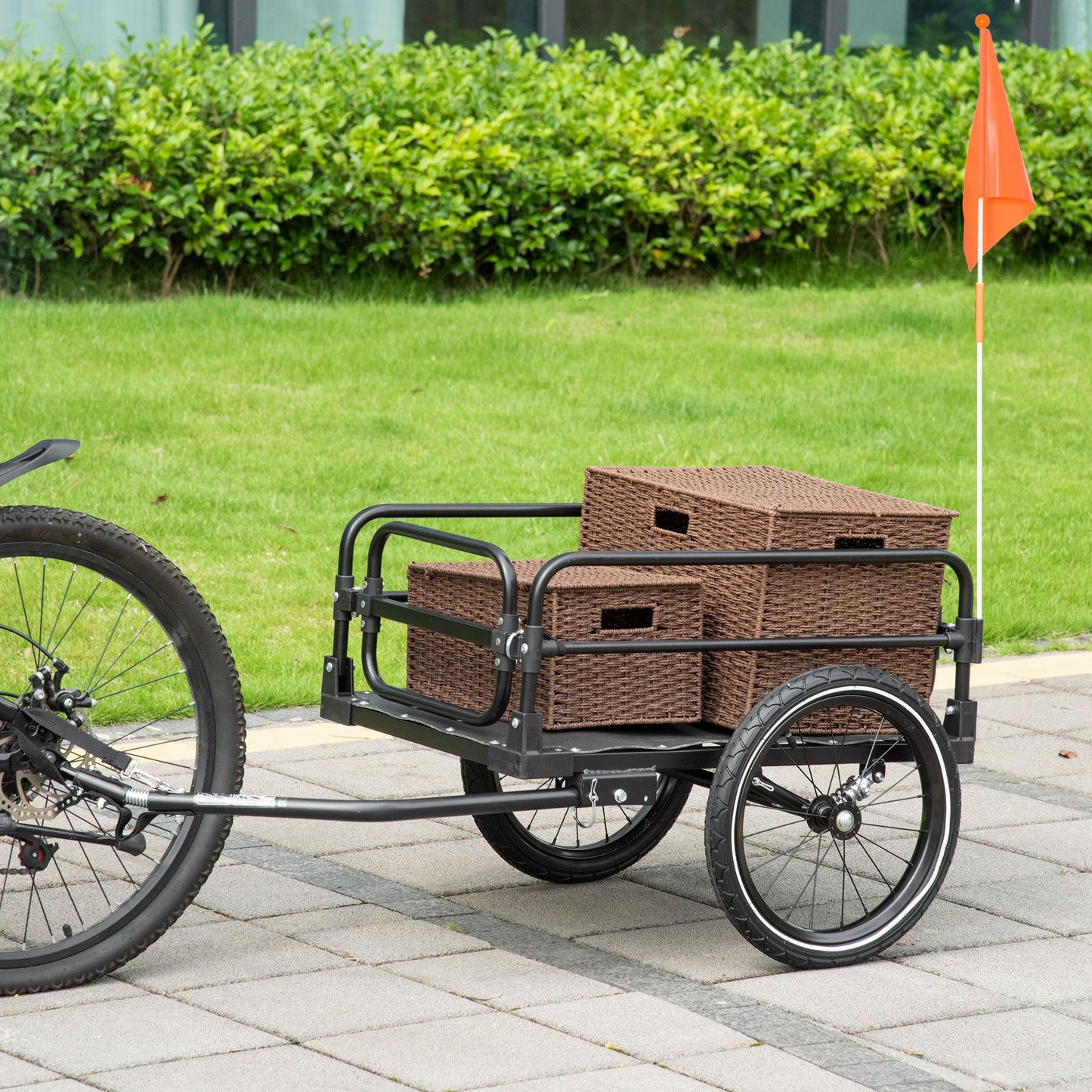 Bicycle Cargo Trailer with Suspension and Triple Safety Features