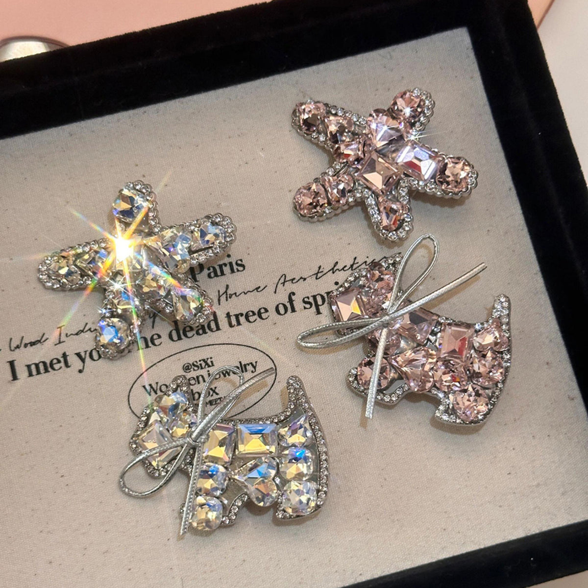 Rhinestone Hair Clip for Women - Starfish & Puppy Designs