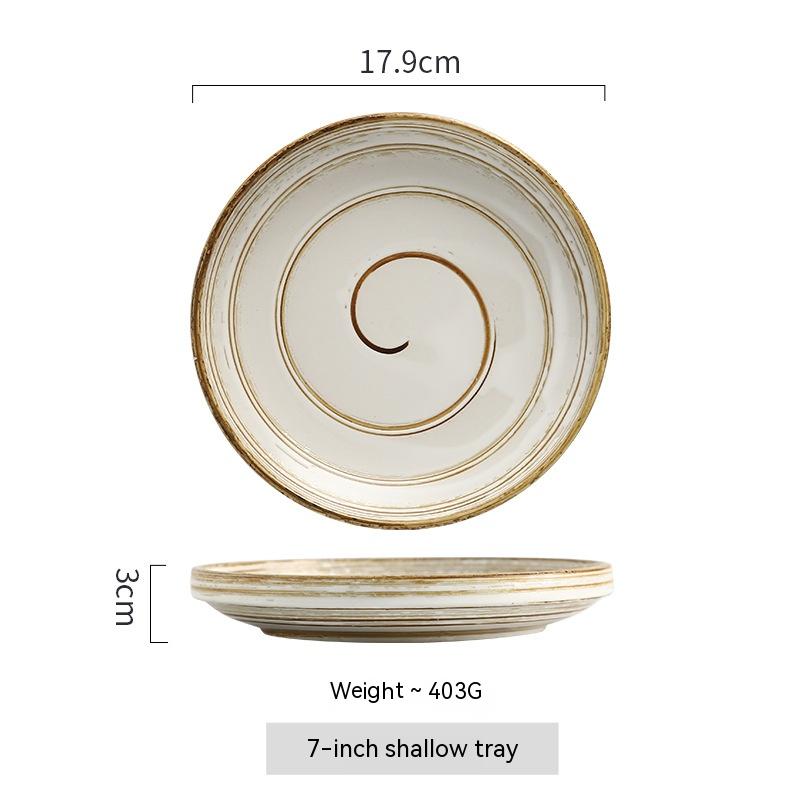 Porcelain Rice Bowl Set 4.5 Inch Retro Kitchen Tableware