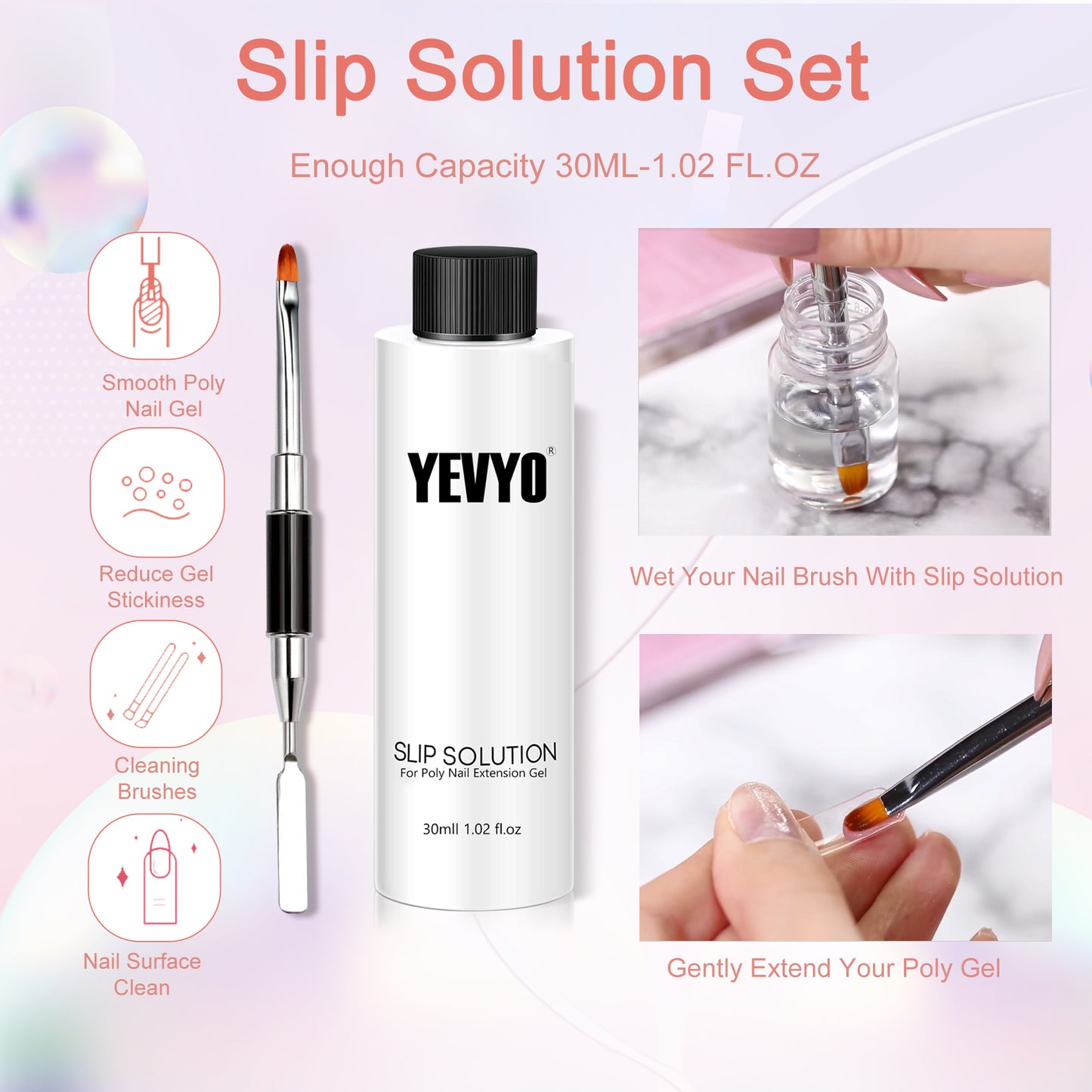 6-Color Poly Gel Nail Extension Kit with UV LED Lamp and Manicure Tools
