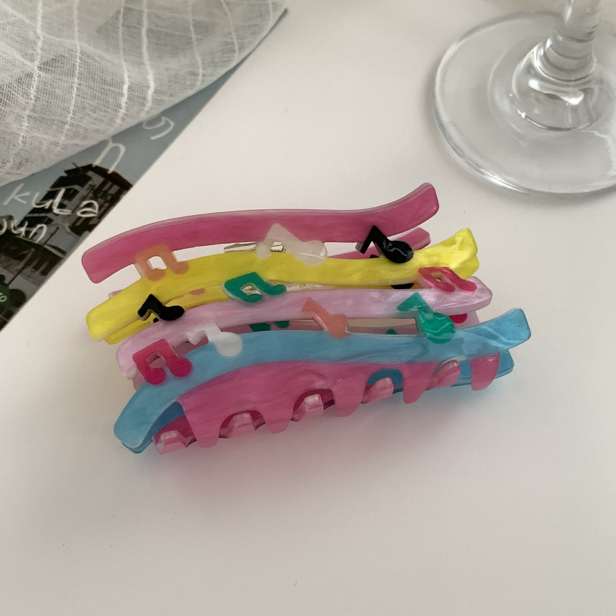 Candy Color Wave Mixed Note Hair Grip