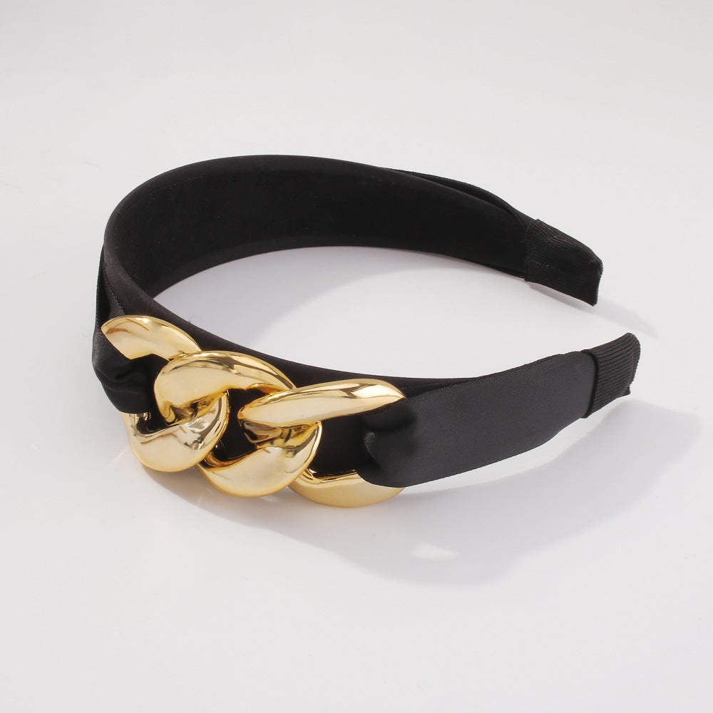 Alloy Braided Headband - Black