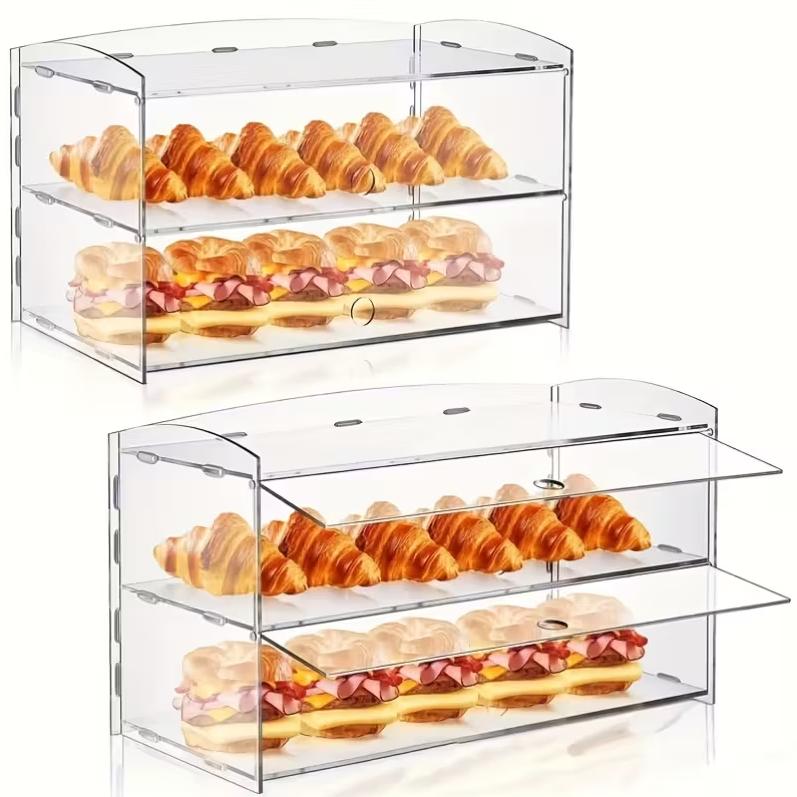 Two-layer Acrylic Baking Display Case, Square Shape, Suitable For