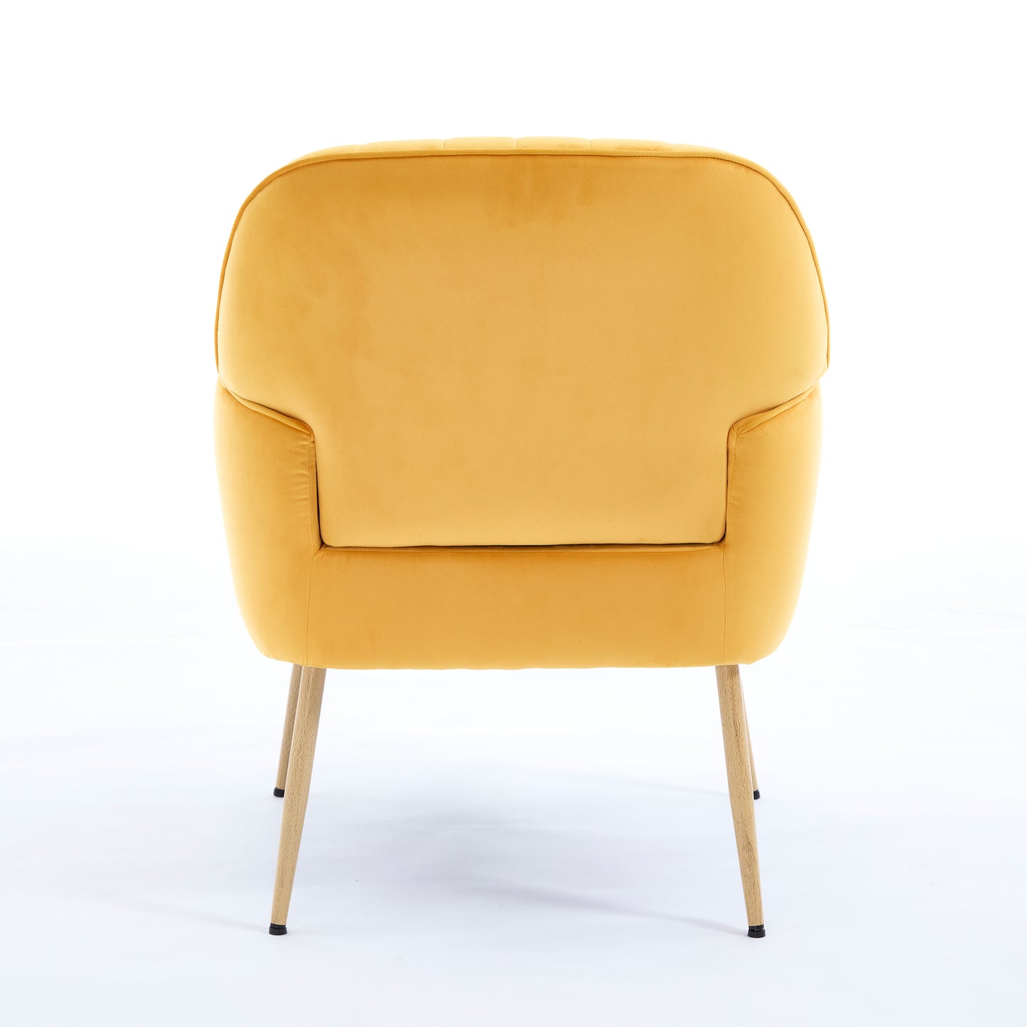 Yellow Velvet Accent Chair - Modern Upholstered Barrel Armchair