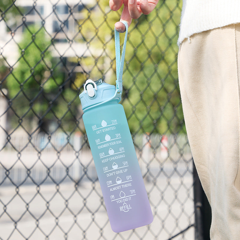 Large Capacity Sports Water Bottle with Straw - Portable Hydration Bottle
