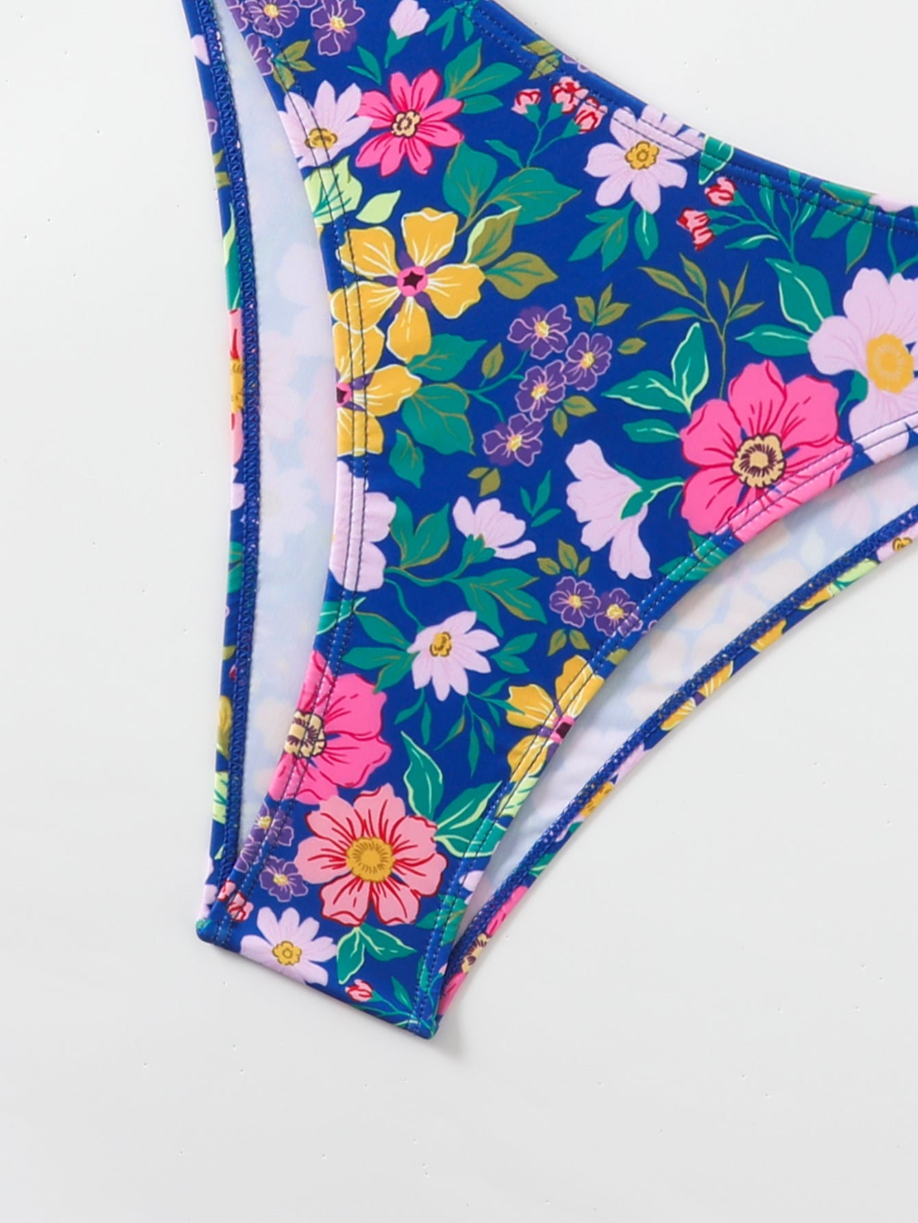 Women's Floral Print Bralette Bikini Set - High Cut Cheeky Bottom
