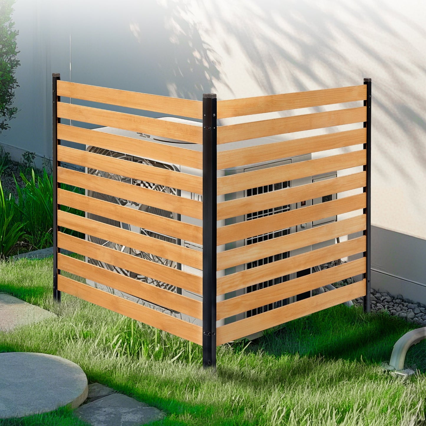 Wood Privacy Fence Panels - 38" W x 42" L Outdoor Air Conditioner Cover