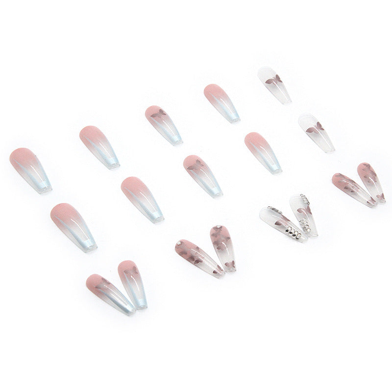 Butterfly Nail Art Stickers with Glue - Trapezoid Nail Tips, 19g