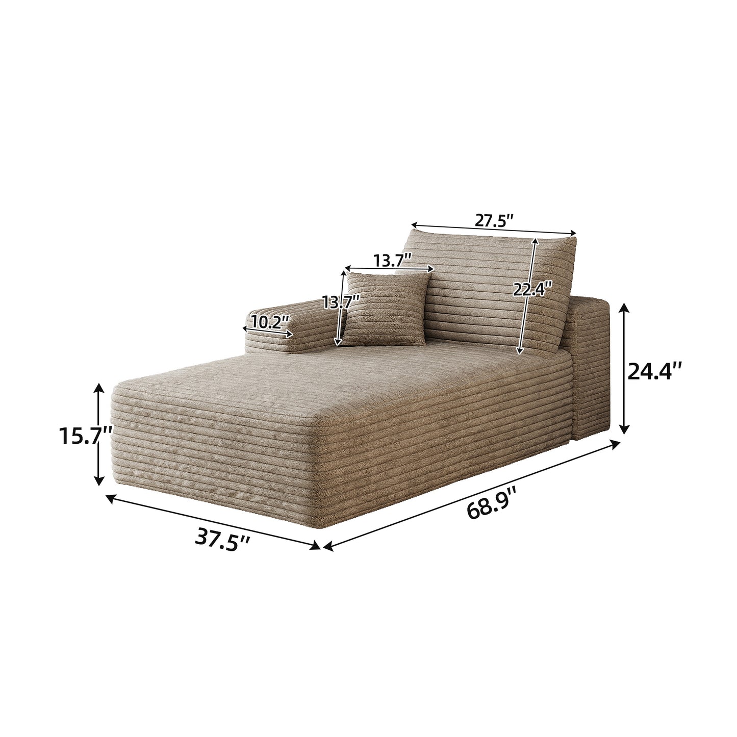 Camel Left Sleeper Chair - Y165-L Model