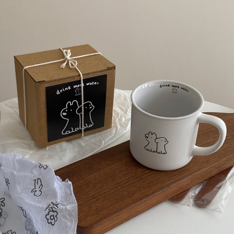 Cute Puppy Mug Set - Small Ceramic Water Cups for Coffee or Tea