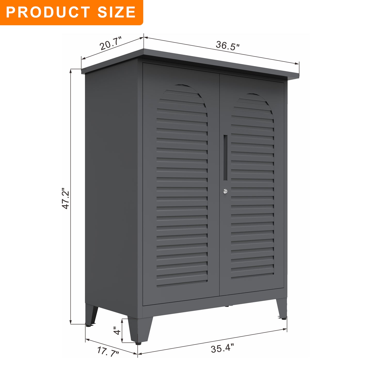 47'' Tall Metal Tool Storage Cabinet - Slate Color