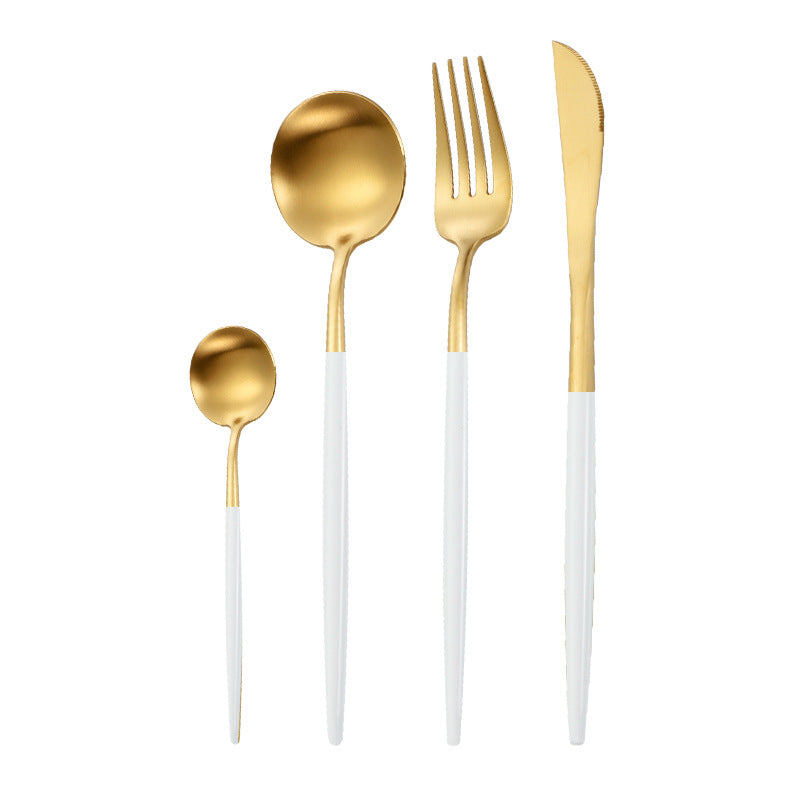 Stainless Steel Dinnerware Set - Thick Portuguese Cutlery, Silver Finish