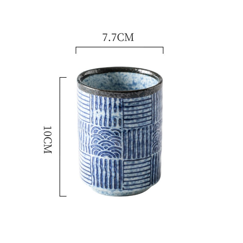Porcelain Tea Cup with Handle 290ML Japanese Style for Home & Restaurant