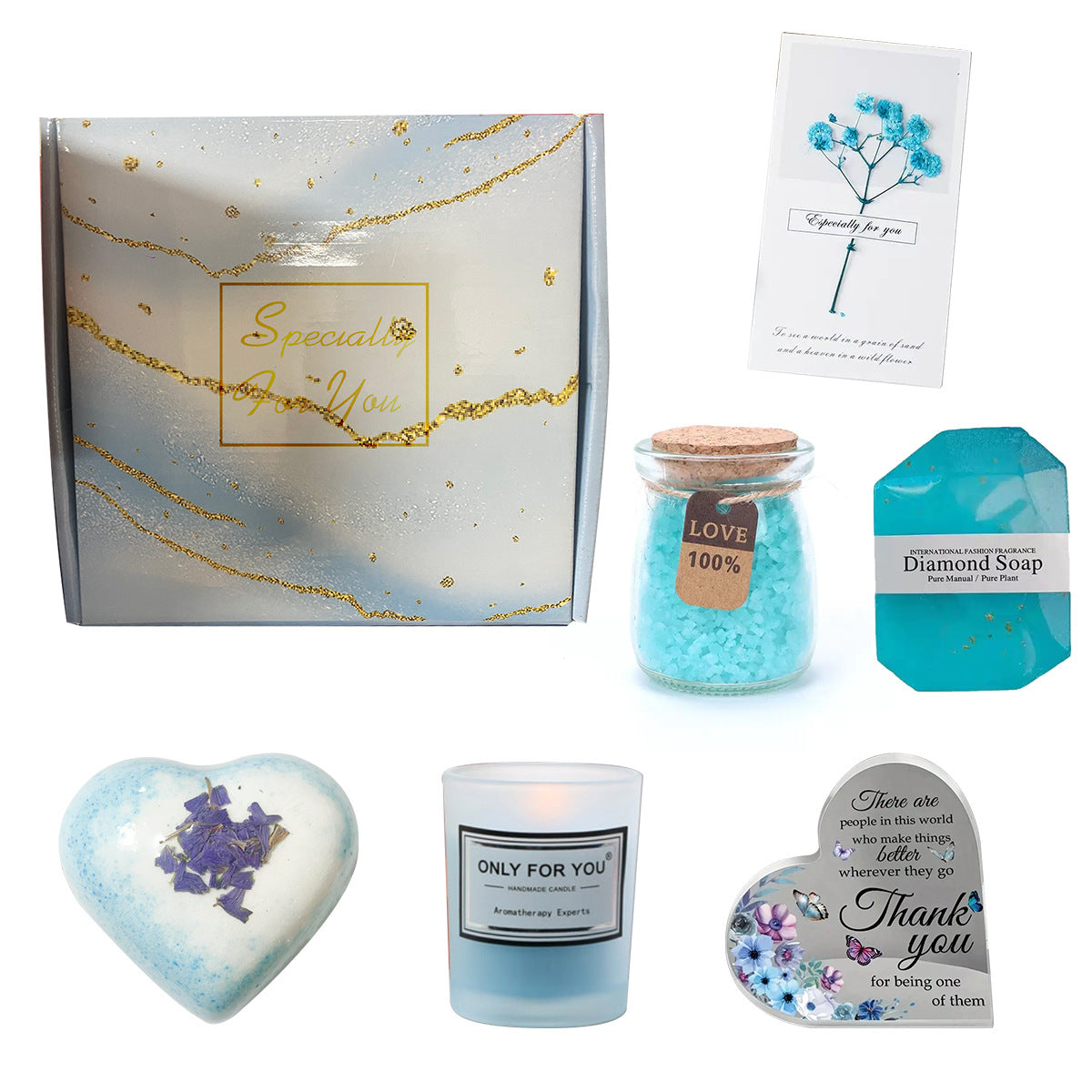 Aromatherapy Candle Bath Set Gift Box - Home Spa & Relaxation