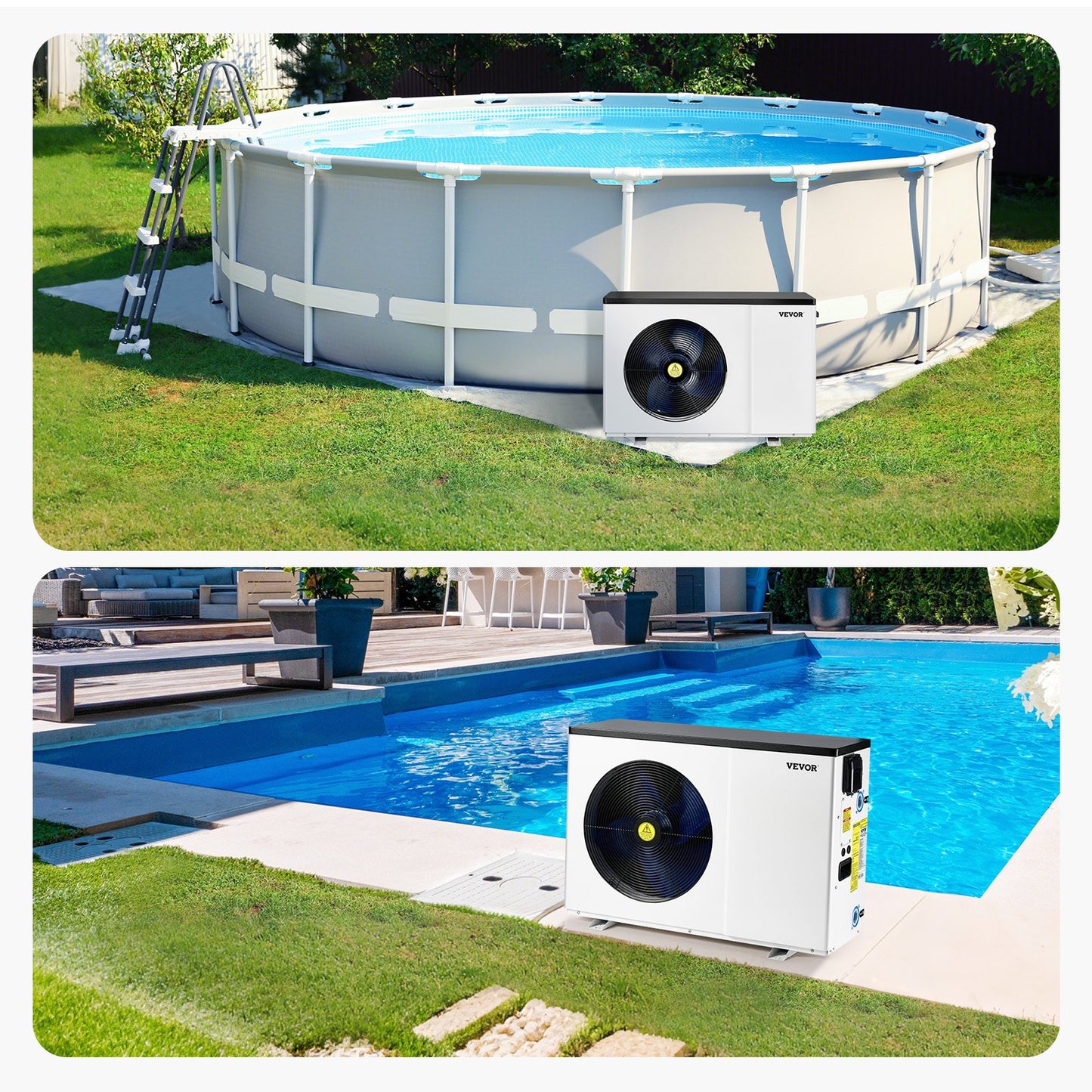 Electric Pool Heat Pump 35830 BTU for Above & In-Ground Pools - Energy Efficient