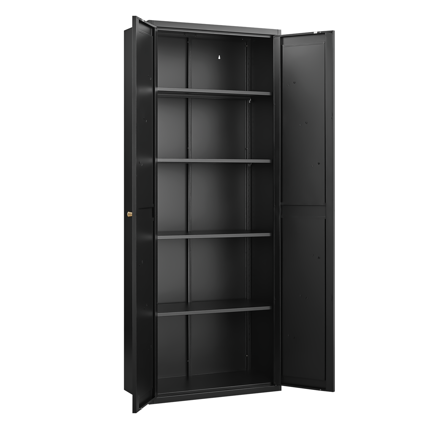 Metal Storage Cabinet with Adjustable Shelves - Black