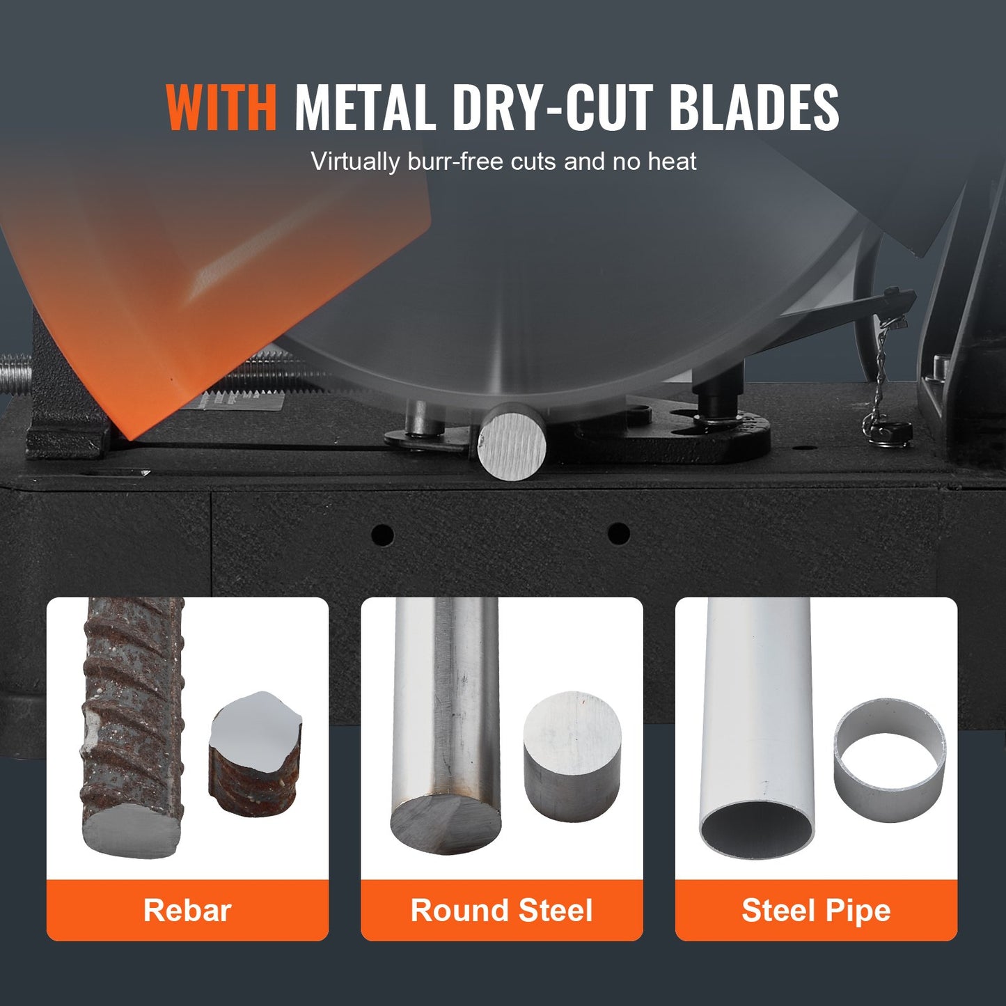 14-Inch (355mm) Dry Cut Off Saw with 2800W Power and 0-45° Adjustable Miter for Metal Cutting - Yellow