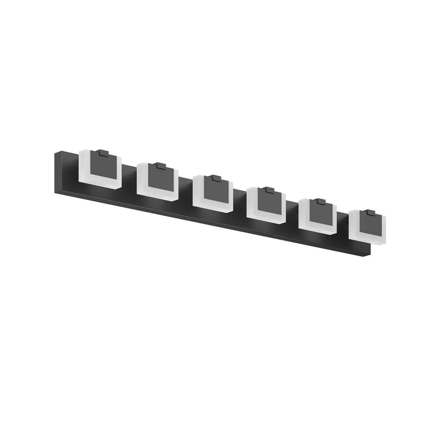 Modern 6-Light Matte Black Vanity Light Fixture for Bathroom