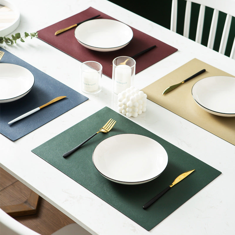 Waterproof Leather Placemat Set - Heat Insulation, Anti-Slip & Anti-Scald