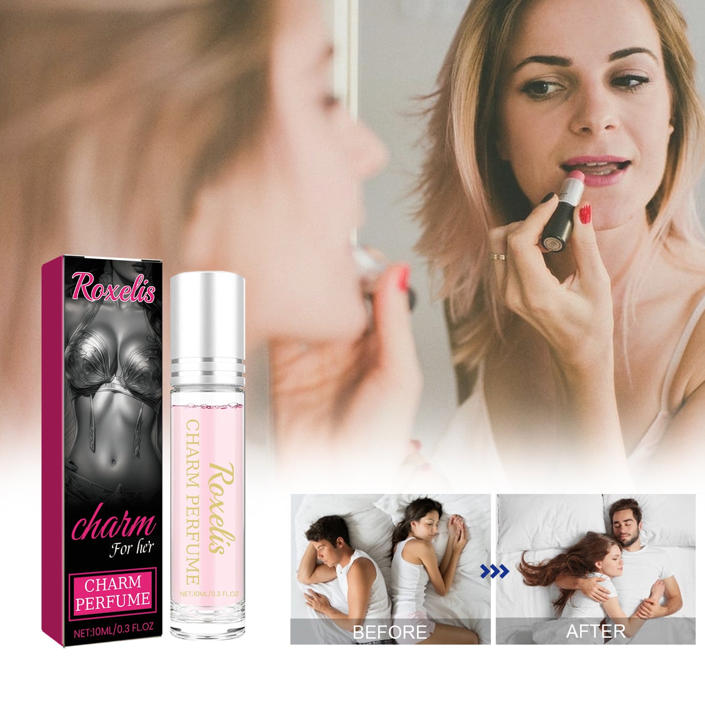 Women's Roll-On Perfume - Long-Lasting Portable 10ml Travel Fragrance