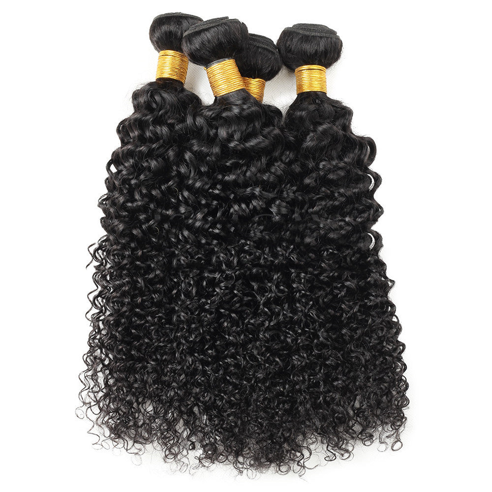 Real Human Hair Wig - Medium Length Curly