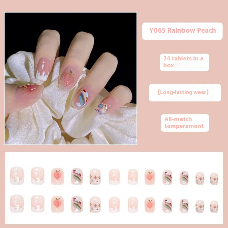 Women's Nail Art Kit with Detachable Color Variants - Spicy White Armor Design