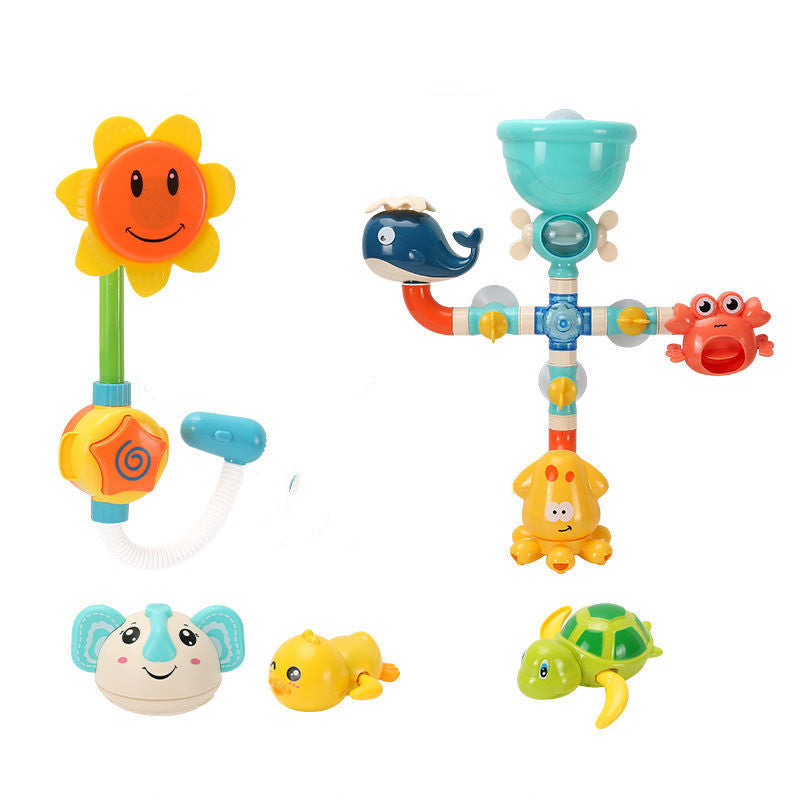 Kids Water Play Bath Toy Set with Water Spraying Ducks and Animals