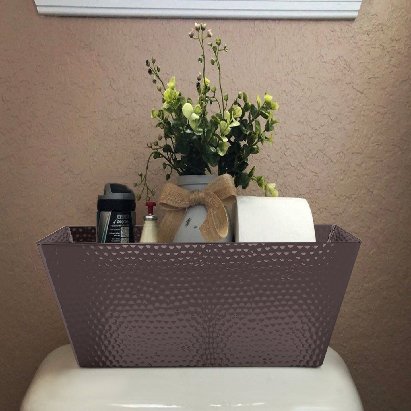 Hammered Stainless Steel Vanity Toilet Tank Tray Oil Rubbed Bronze