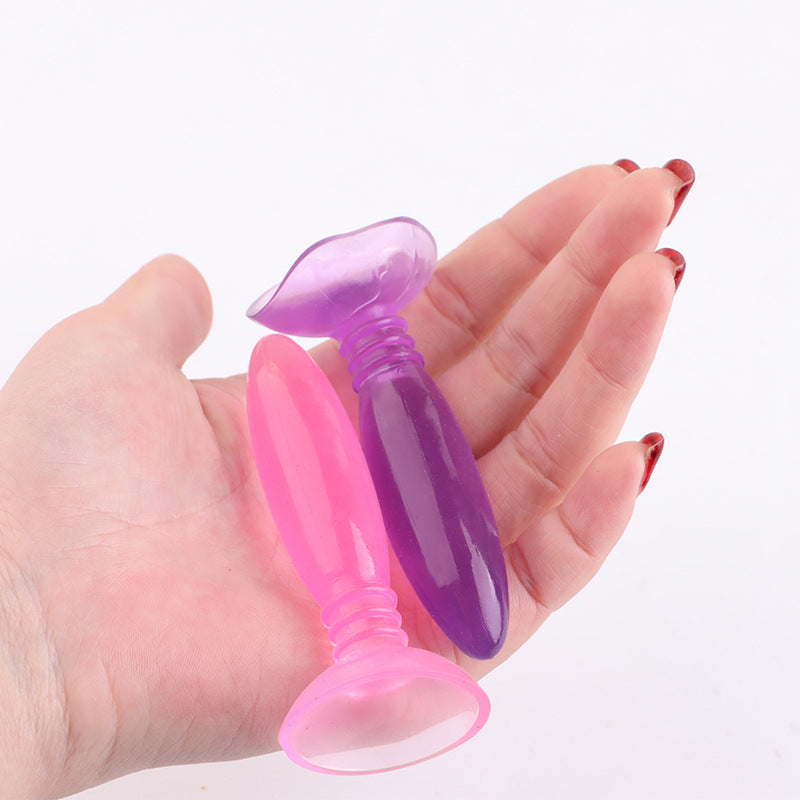 Silicone Back Court Bullet Butt Plug for Men and Women - Pink & Purple