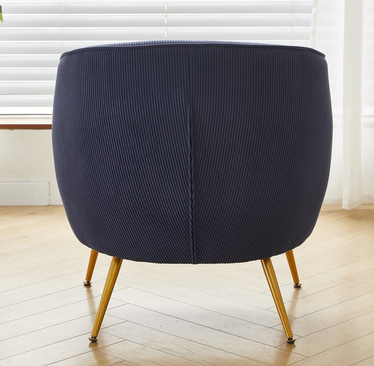 Corduroy Accent Chair With Gold Metal Legs, Modern Upholstered
