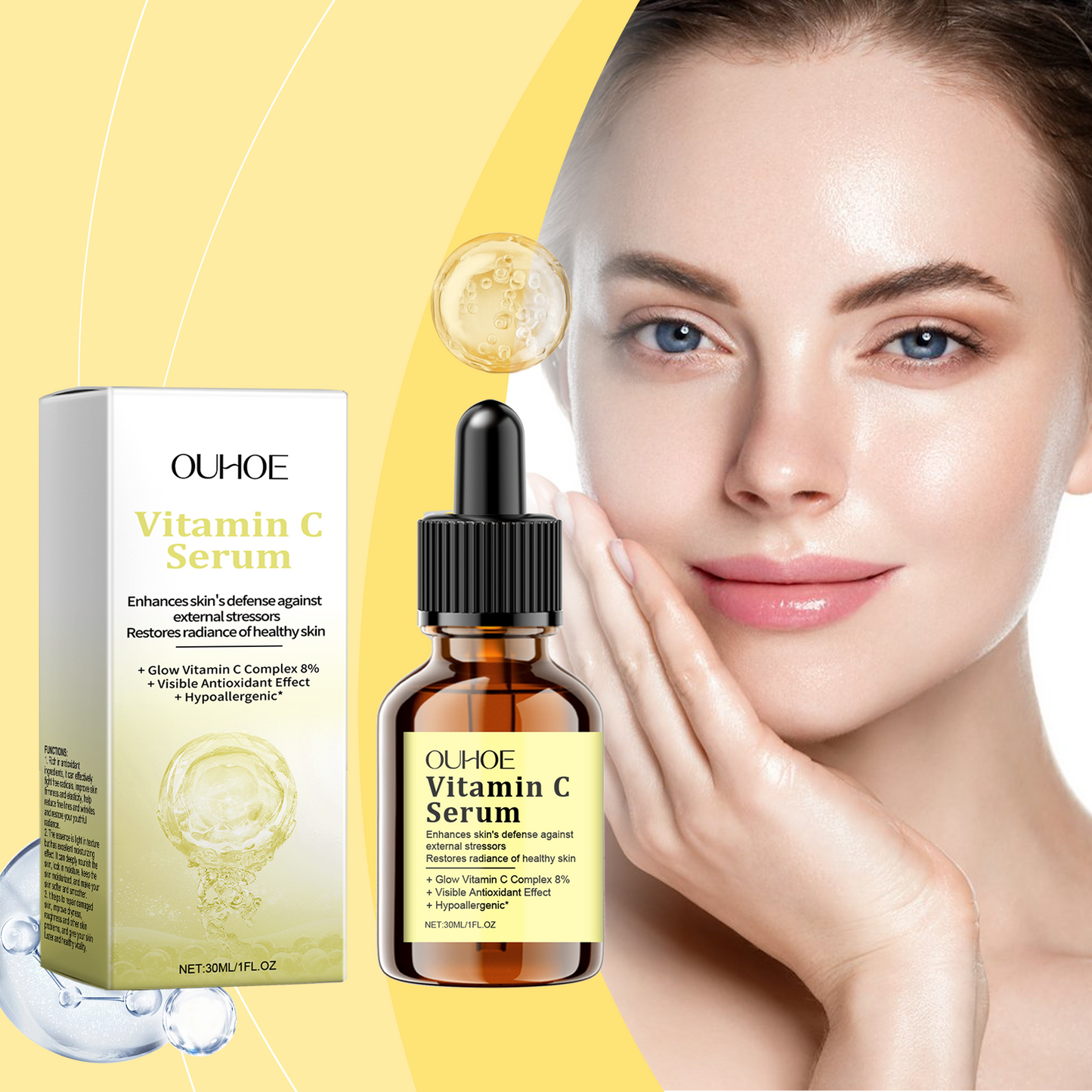 Vitamin C Moisturizing Facial Serum - 30ml Hydrating & Firming Essence
