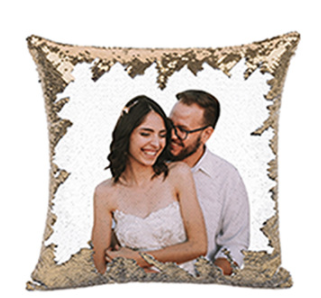Sequin Custom Gift Pillow - Soft Velvet Cover with Color Options, 40x40cm