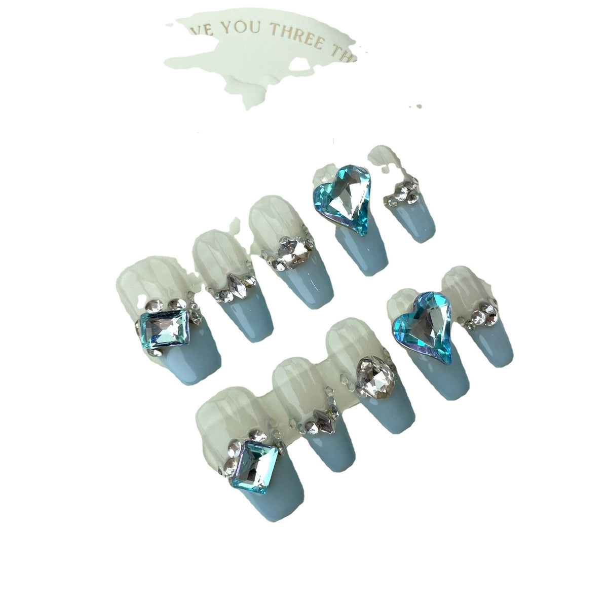 False Nails - Crooked Heart Design with Jelly Glue Kit