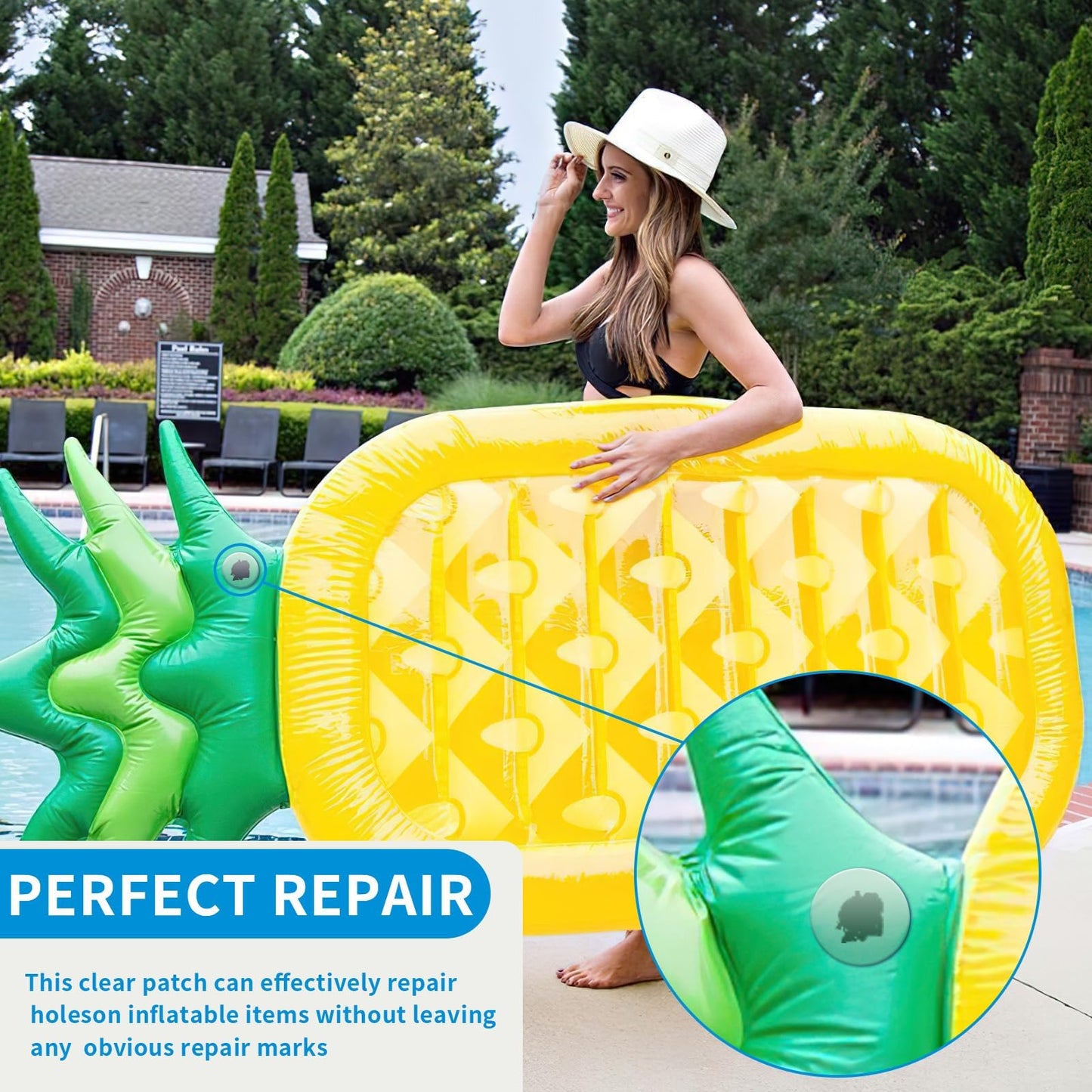 TPU Pool Patch Repair Kit - 10 Mixed Sizes for Inflatables