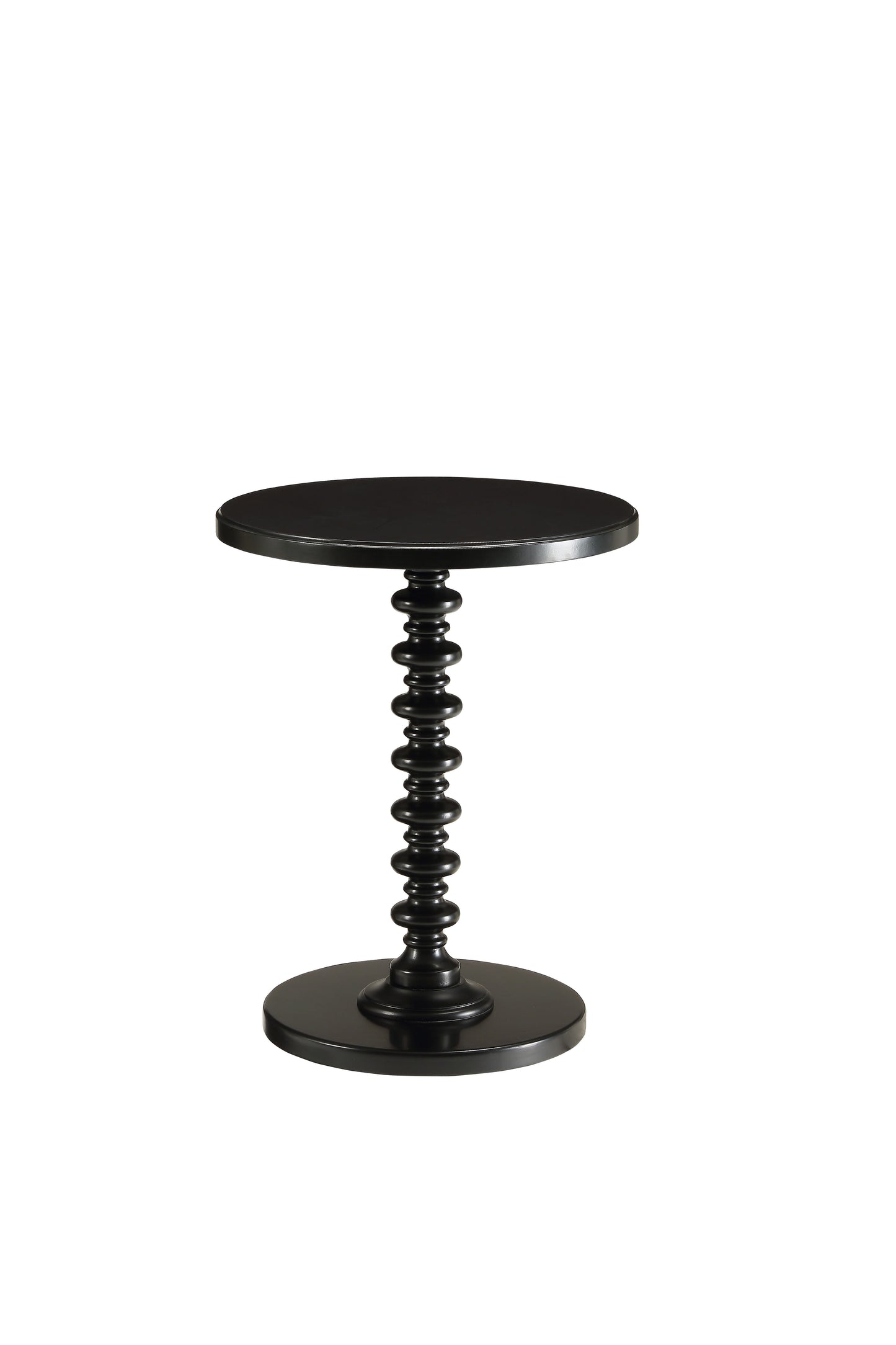 Acton Black Finish Round Pedestal Accent Table - 22" Height