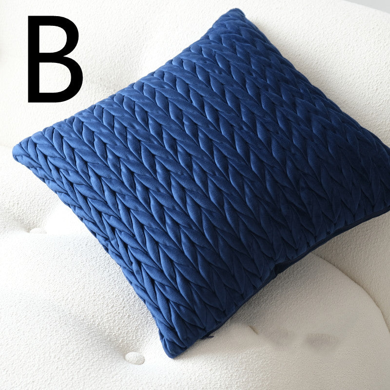 Velvet Minimalist Bedside Cushion Pillow 45x45cm Home Decor