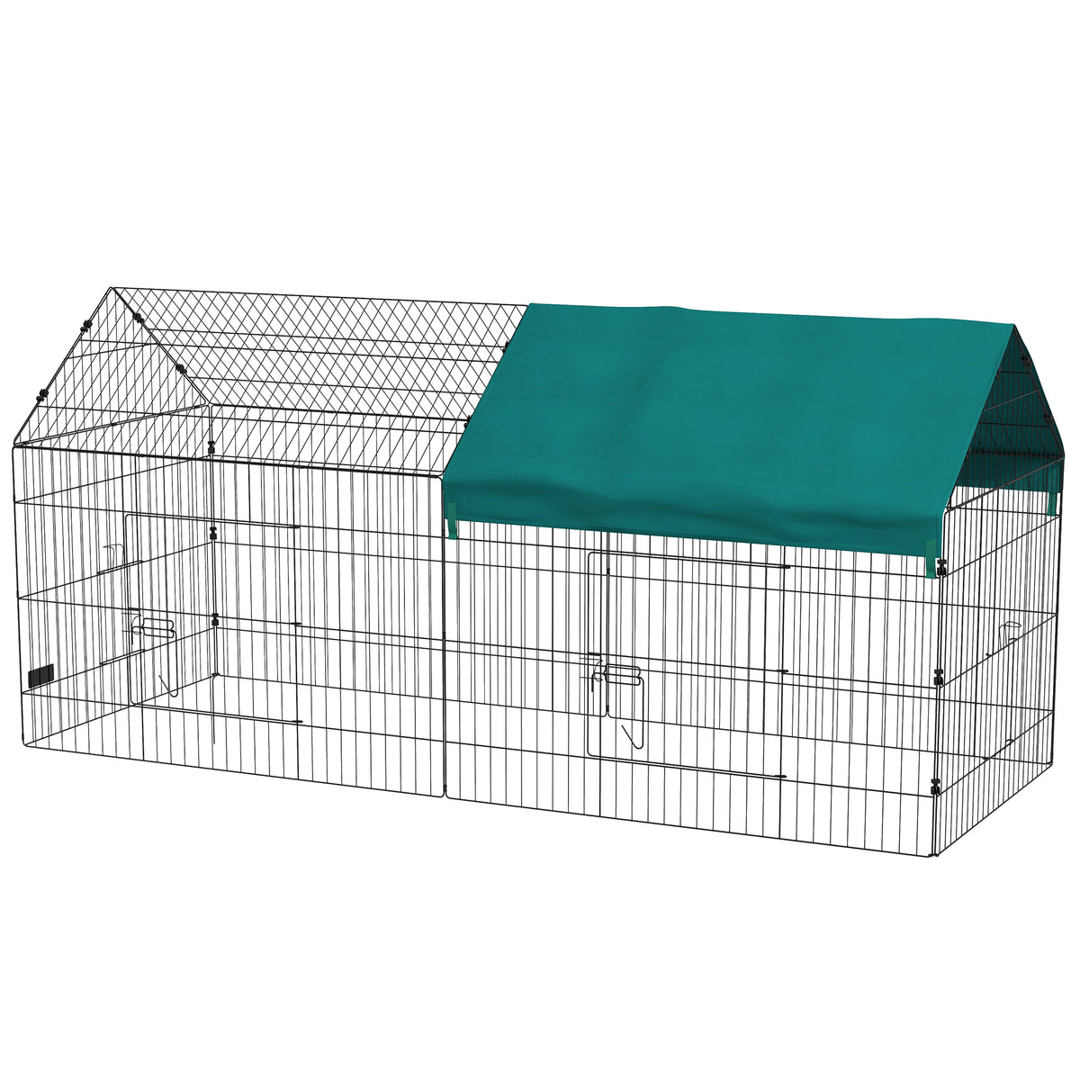 87-Inch Small Animal Playpen with Roof for Rabbits, Chickens, Chinchillas - Indoor & Outdoor Green