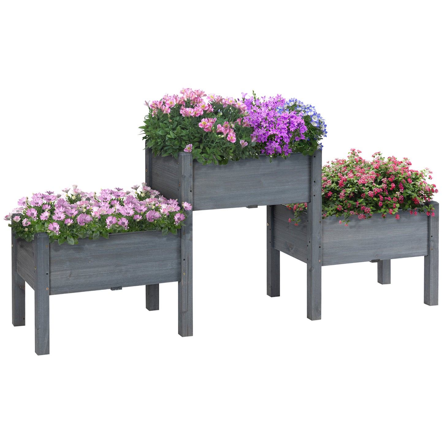 3-Tier Raised Garden Bed Planter Box for Vegetables Herbs Flowers - Freestanding