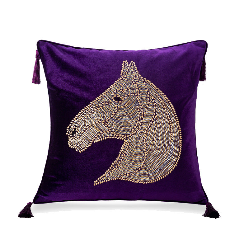 Horse Head Pillow Cover for Bedside & Home Decor - Plush Cushion Case