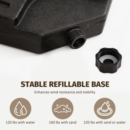 Heavy-Duty Fan-Style Cantilever Umbrella Base, 4-Panel Refillable