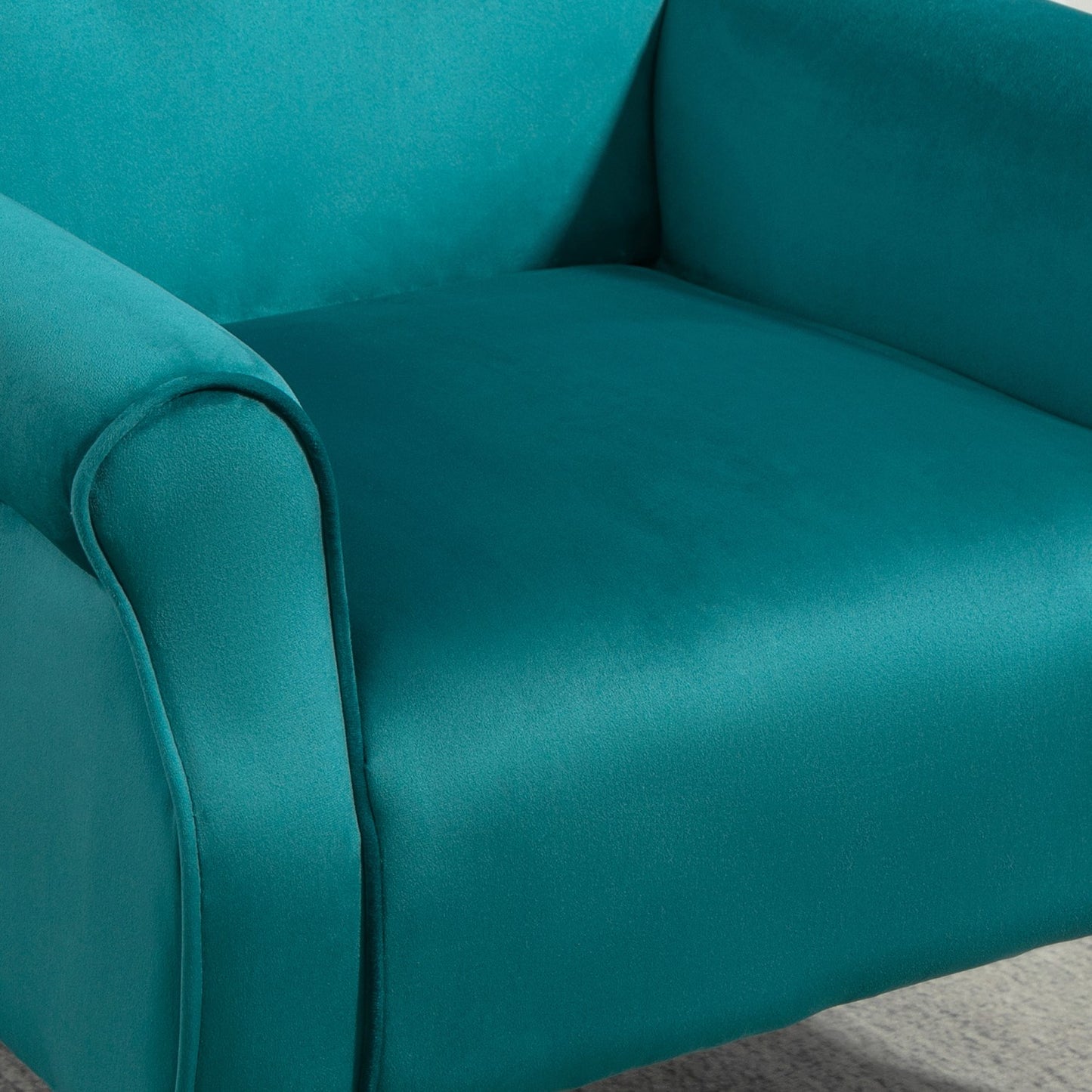 Mid-Century Modern Wingback Accent Chair, Upholstered Fabric Armchair