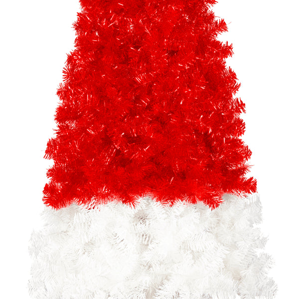 6FT Artificial Christmas Tree with LED Lights - Santa Hat Shape