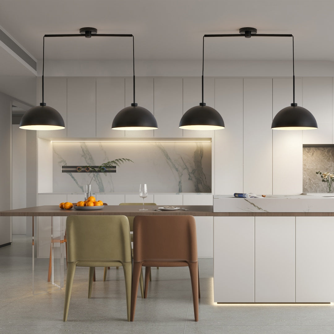 Industrial Modern Double Pendant Light - Adjustable Black Ceiling Lamp